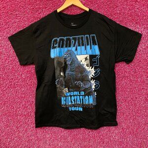Godzilla World Devastation Tour Double Sided Tshirt size Large
